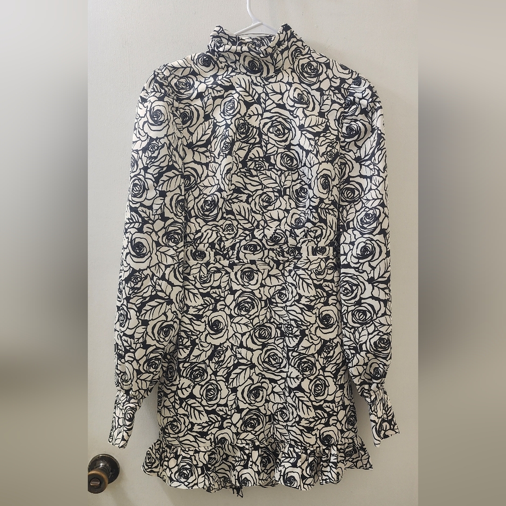 Lovers And Friends Floral Black and White Dress, Size Small.